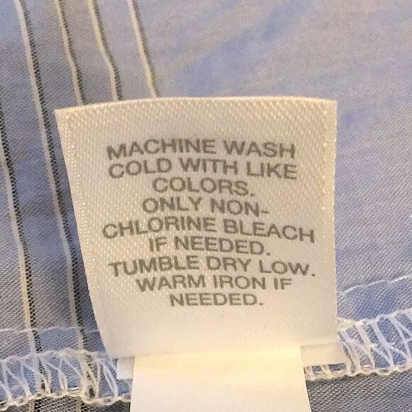 J. Jill Blue Contrast Stripe Button Up Long Sleeve Cotton Tunic Blouse - Picture 13 of 13